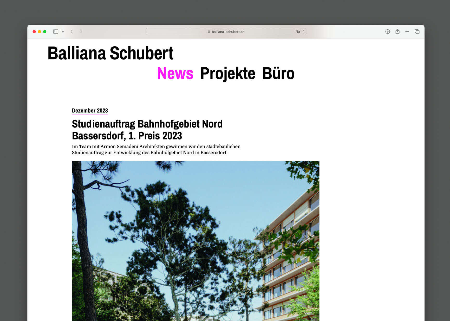 Bossard Wettstein Project - Balliana Schubert - Website