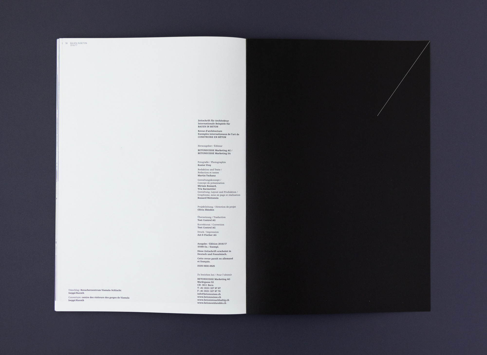 Bossard Wettstein Project - Betonsuisse - Print-Publikation