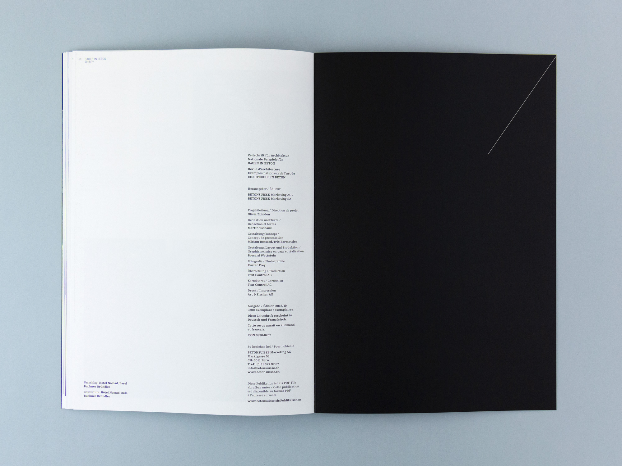 Bossard Wettstein Project - Betonsuisse - Print-Publikation