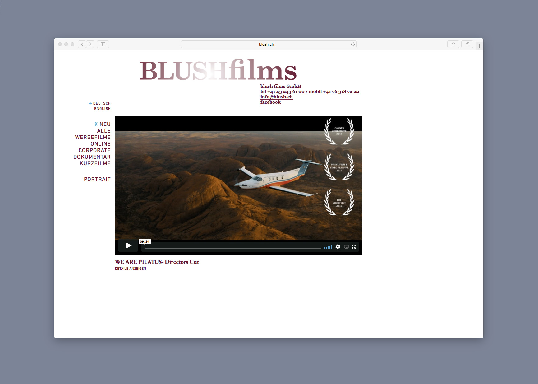 Bossard Wettstein Project - Blush Films - Website