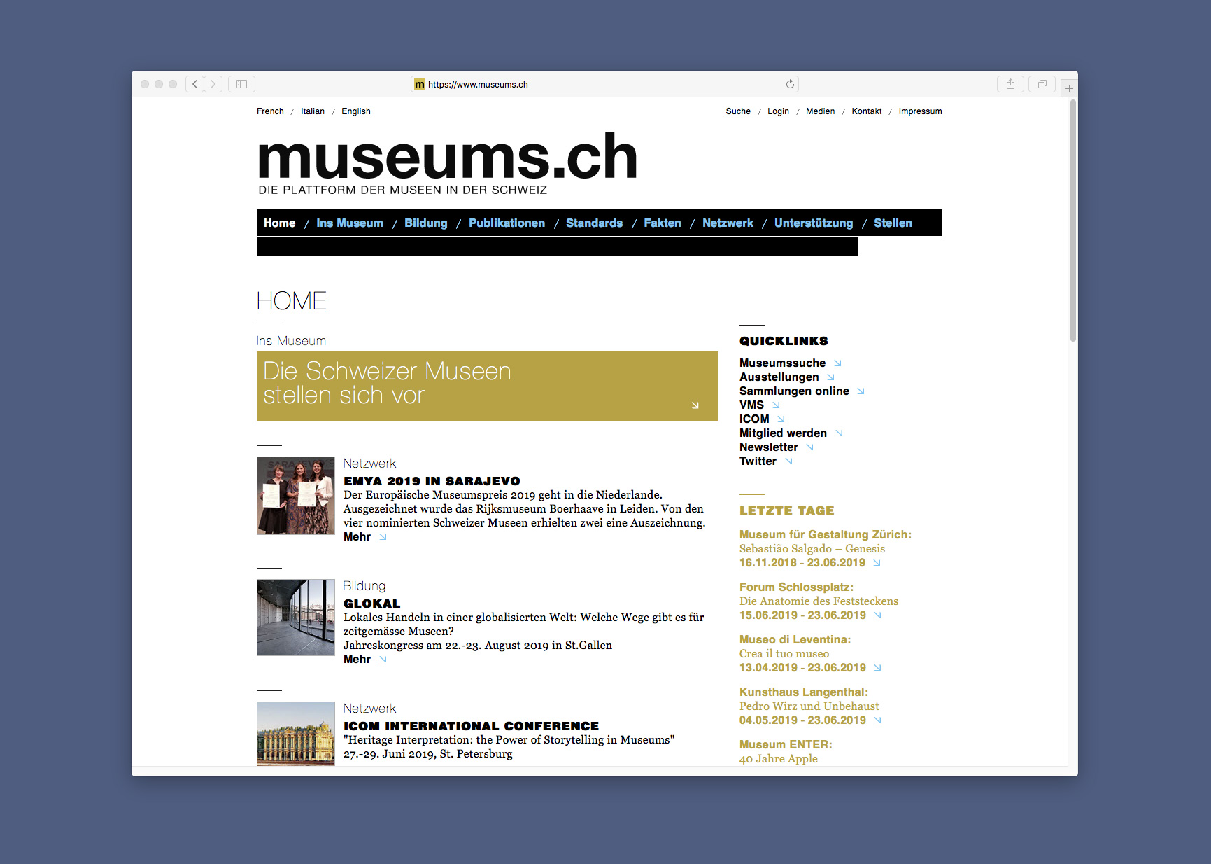 Bossard Wettstein Project - museums.ch - Website