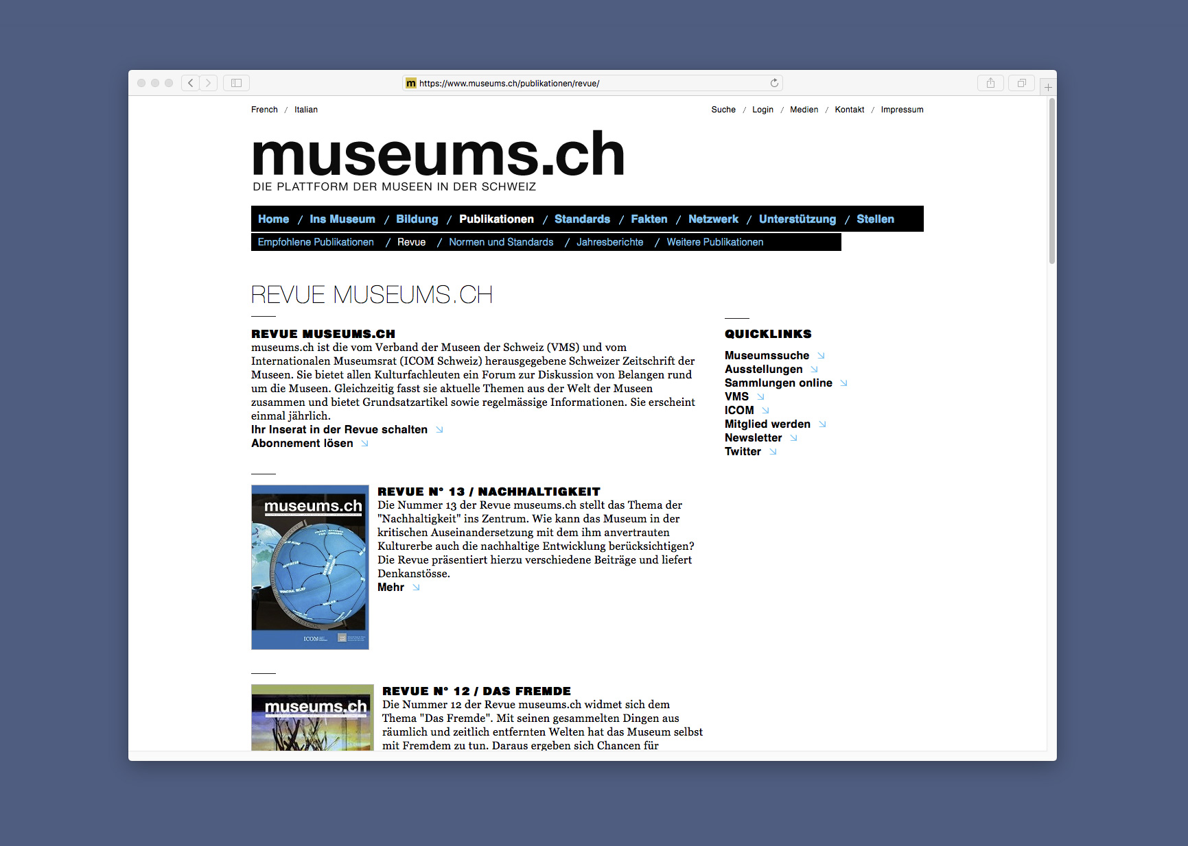 Bossard Wettstein Project - museums.ch - Website