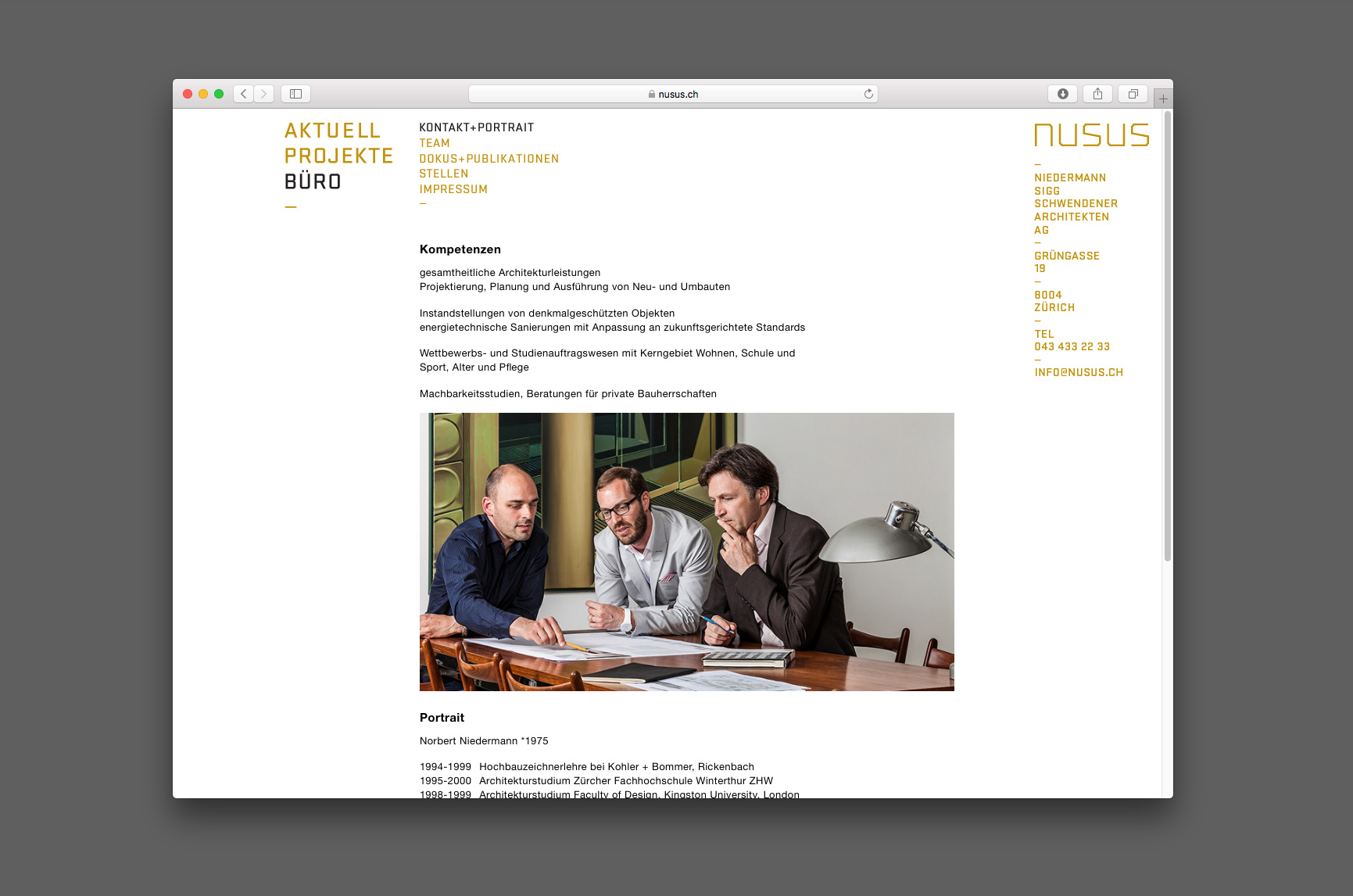 Bossard Wettstein Project - Nusus Architekten - Website